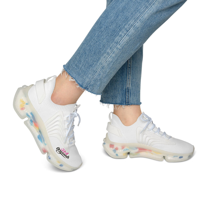 Women's All White Mesh Sneakers — Lightweight Breathable Athletic Shoes with '314 Originals' Accent - 314 Originals