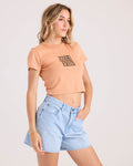 Women's As If Baby Tee-Desert Sand-Volcom