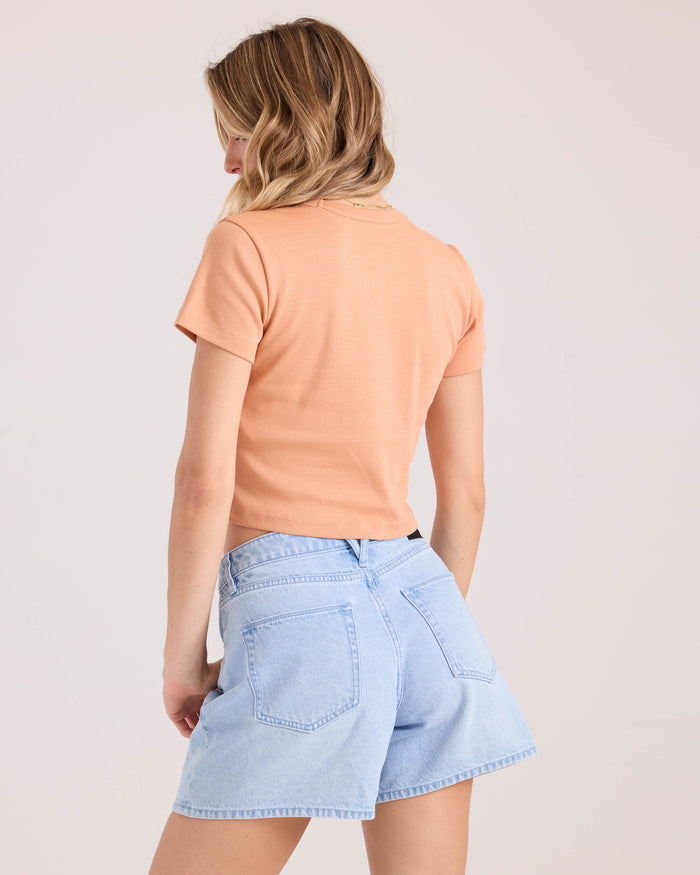 Women's As If Baby Tee-Desert Sand-Volcom