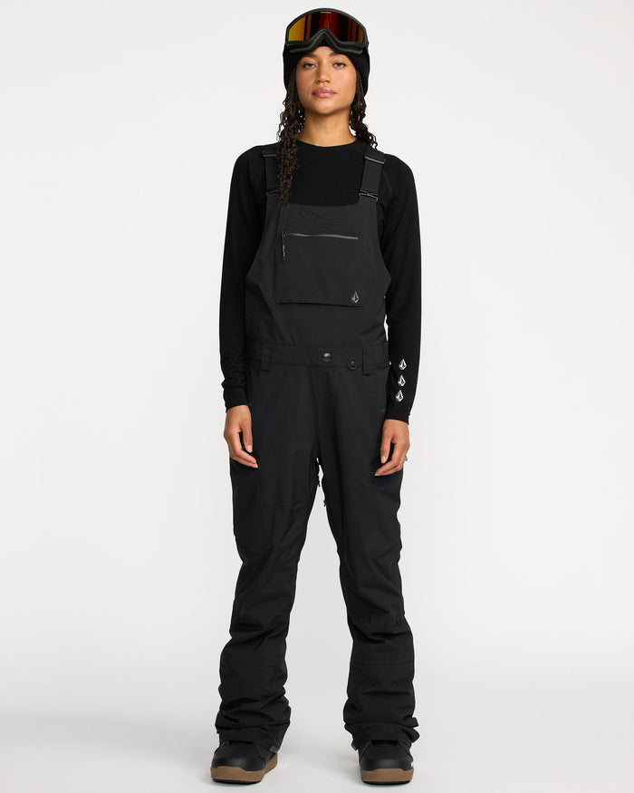 Women's Ash Stretch Gore Bib Overall-Black-Volcom