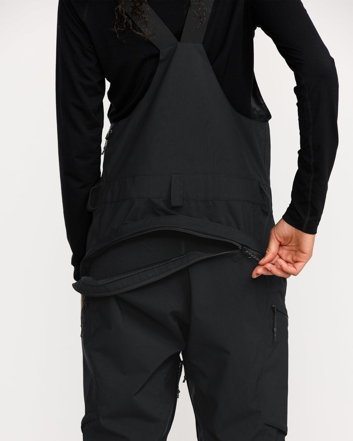 Women's Ash Stretch Gore Bib Overall-Black-Volcom