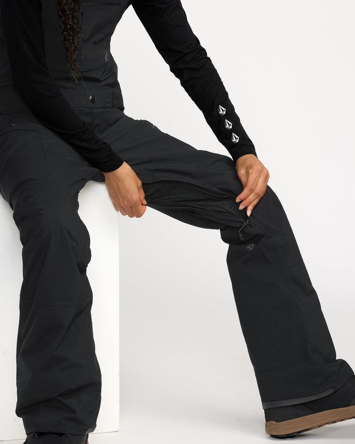 Women's Ash Stretch Gore Bib Overall-Black-Volcom