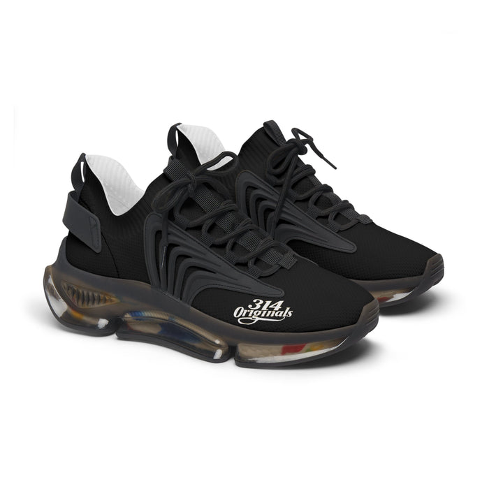 Women's Black Mesh Sneakers — Lightweight Athletic Running Shoes with '314 Originals' Accent - 314 Originals