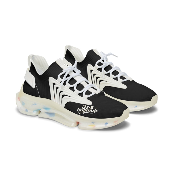 Women's Black Mesh Sneakers — Lightweight Athletic Running Shoes with '314 Originals' Accent - 314 Originals
