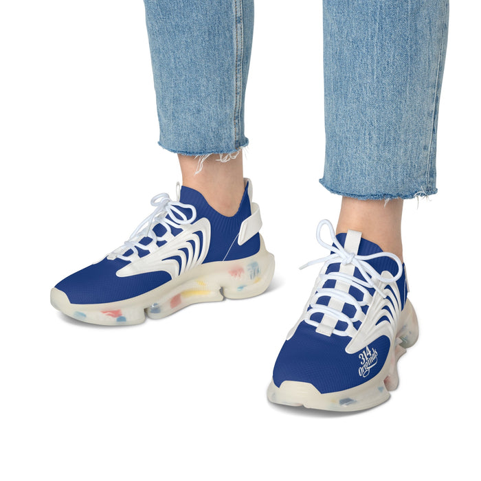 Women's Blue Mesh Sneakers — Lightweight Athletic Running Shoes with '314 Originals' Accent - 314 Originals