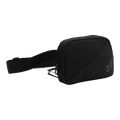 The Volcom Women's Carryall Waist Bag in black features a zipper closure, an adjustable strap, and a subtle logo on the front right side. Displayed against a plain white background, this lightweight bag offers both practicality and style for carrying your everyday essentials.