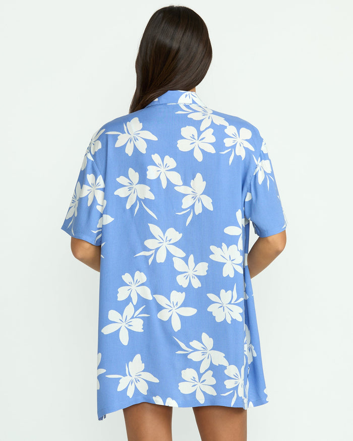 Women's Coco Ho Short Sleeve Cover Up-Deep Water-Volcom