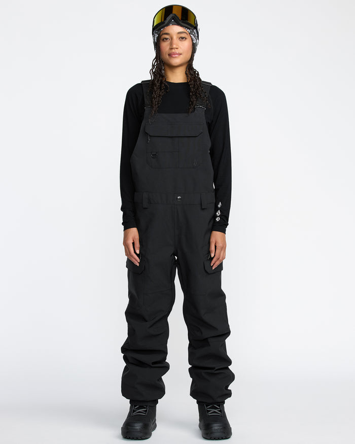 Women's Creston 3D Stretch Bib Overall-Black-Volcom