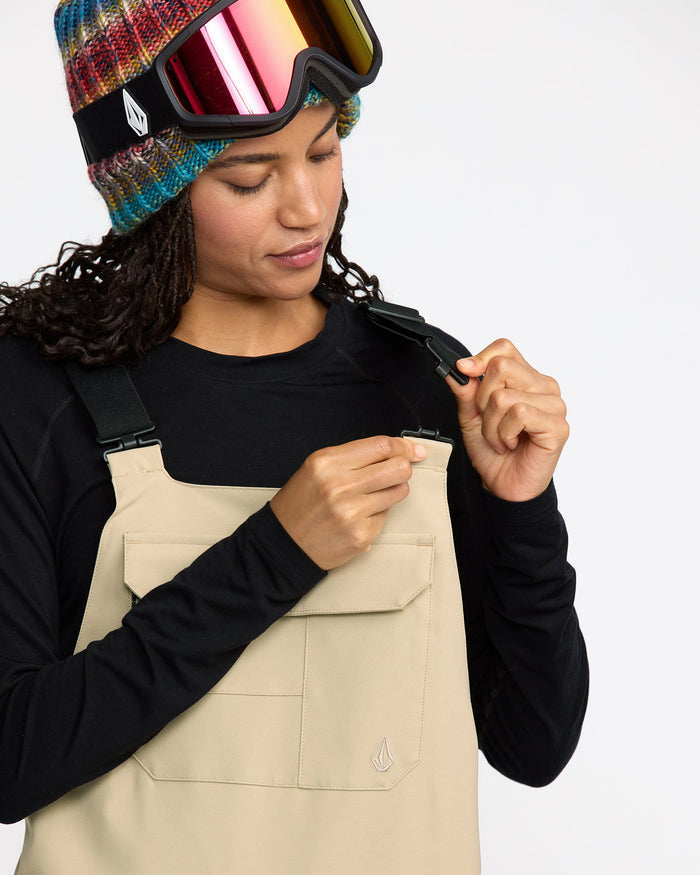 Women's Creston 3D Stretch Bib Overall-Oat-Volcom