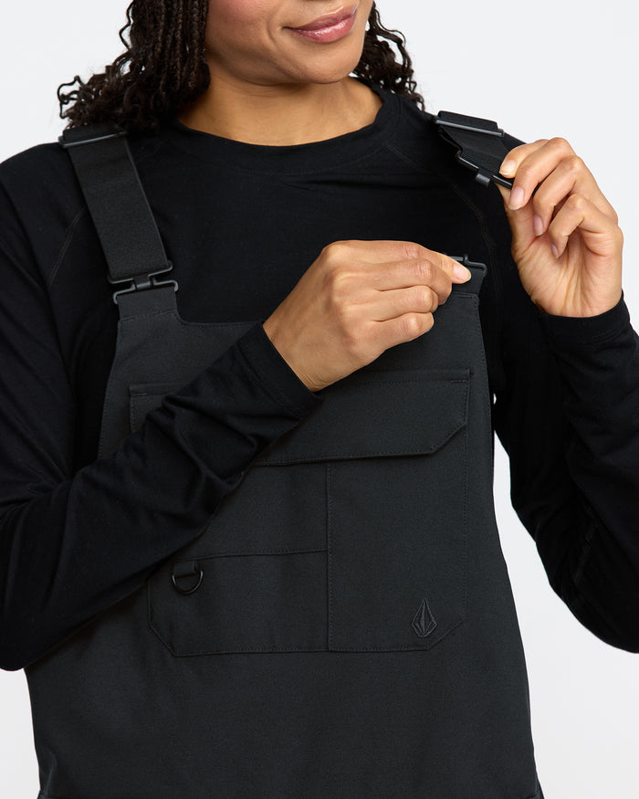 Women's Creston 3D Stretch Bib Overall-Black-Volcom