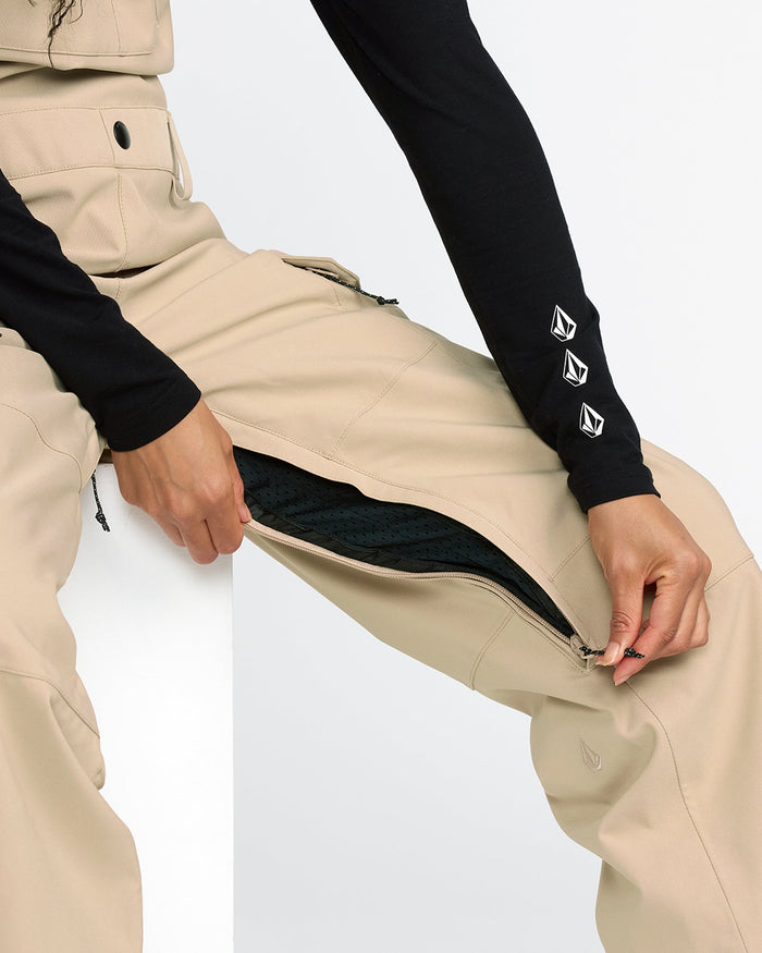 Women's Creston 3D Stretch Bib Overall-Oat-Volcom