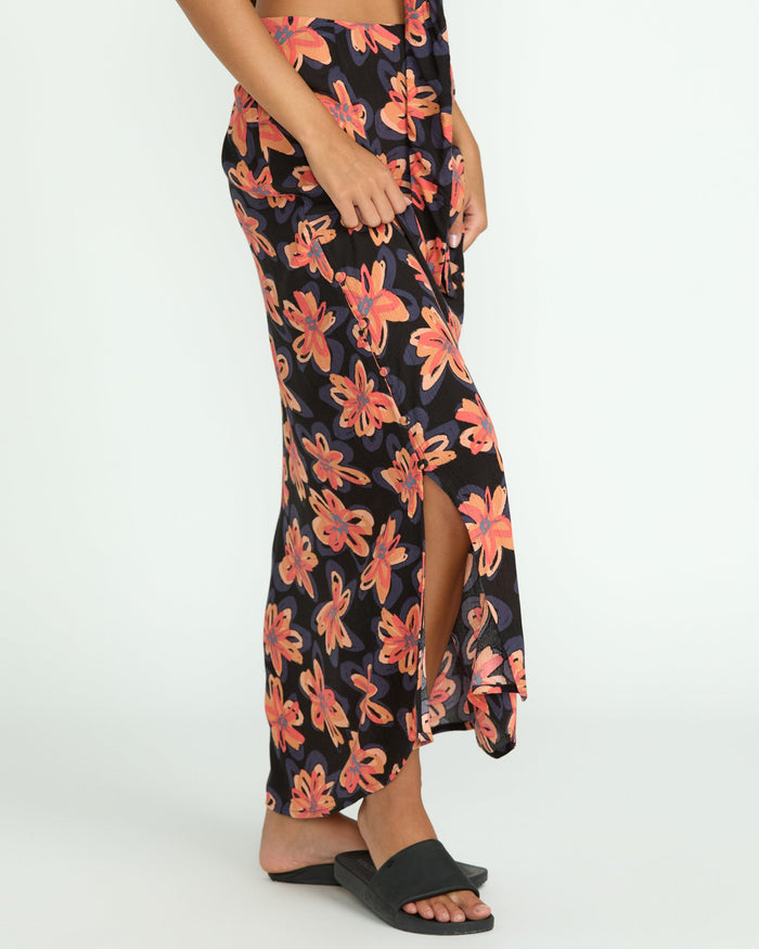 Women's Deep Tropix Skirt-Black-Volcom