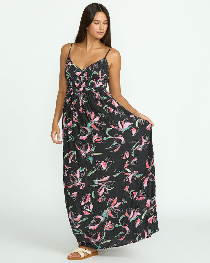 Women's Dream In Bloom Dress-Black-Volcom