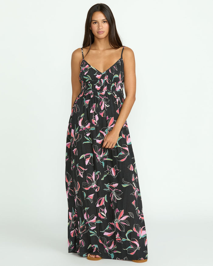 Women's Dream In Bloom Dress-Black-Volcom