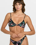 Women's Dream In Bloom Twist V Neck Bikini Top-Multi-Volcom