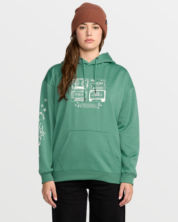 Women's Essential Hydro Hoodie-Spruce Green-Volcom