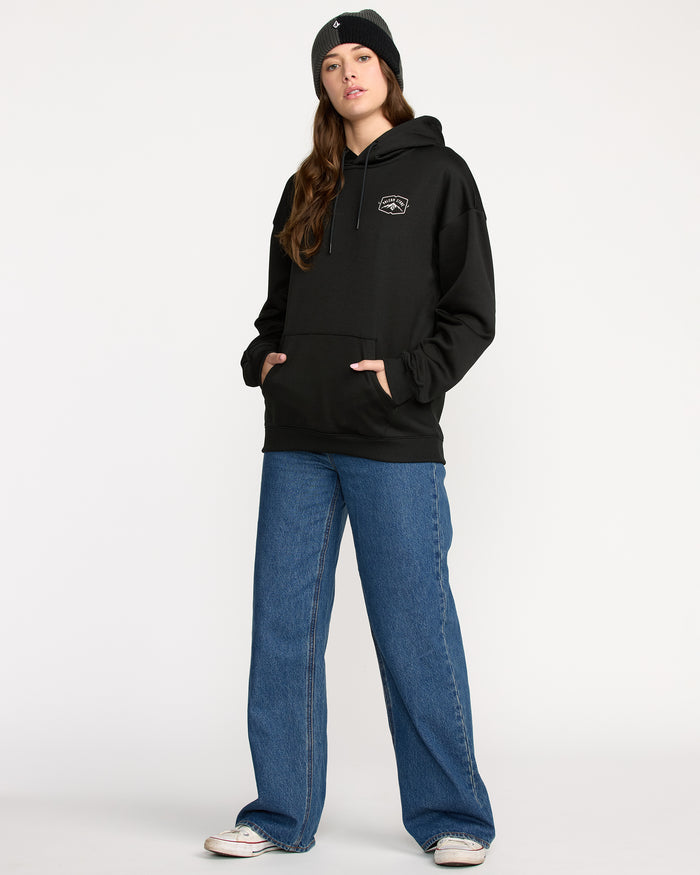 Women's Essential Hydro Hoodie-Black-Volcom