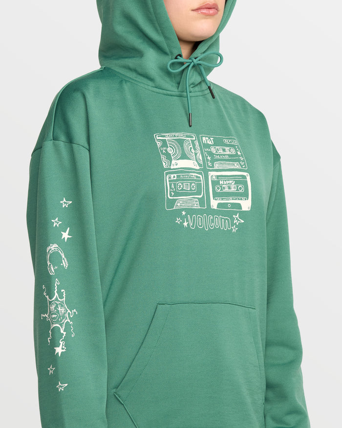 Women's Essential Hydro Hoodie-Spruce Green-Volcom