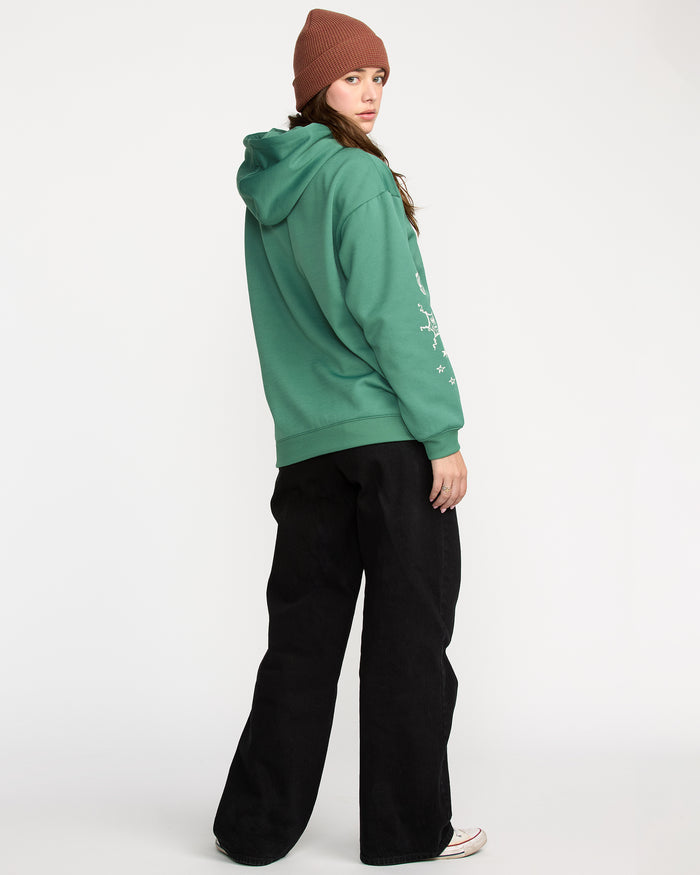 Women's Essential Hydro Hoodie-Spruce Green-Volcom