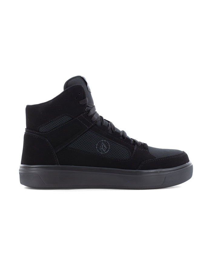 Women's Evolve Safety Toe High Top Work Sneakers-Triple Black-Volcom