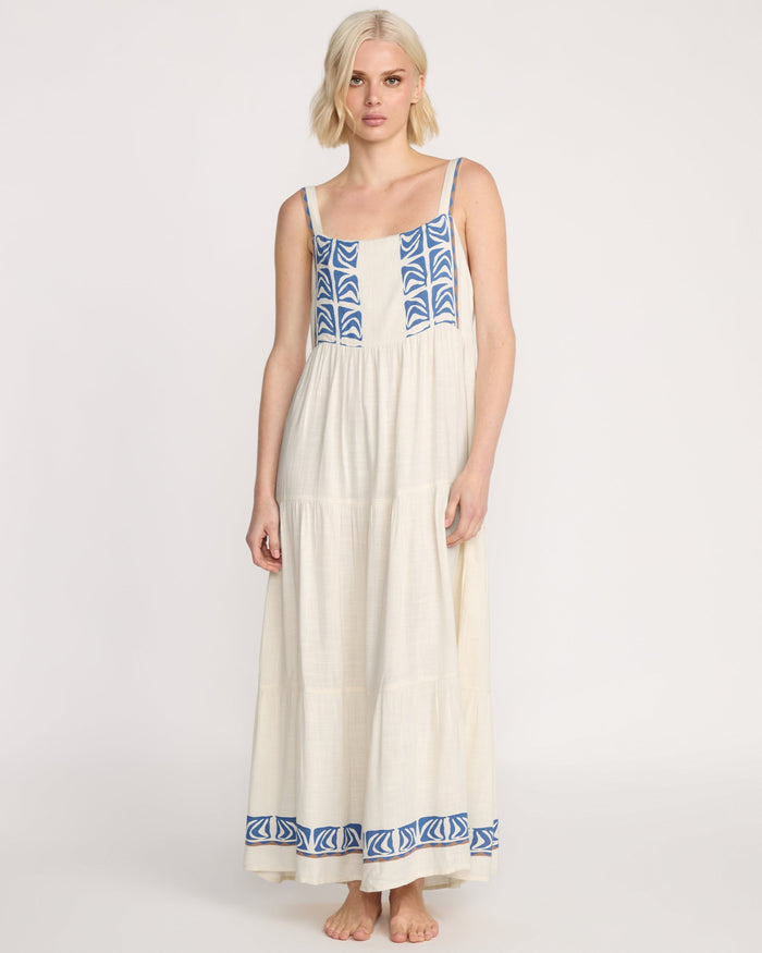 Women's Featured Artist Emma Rushton Maxi Dress-Vintage White-Volcom