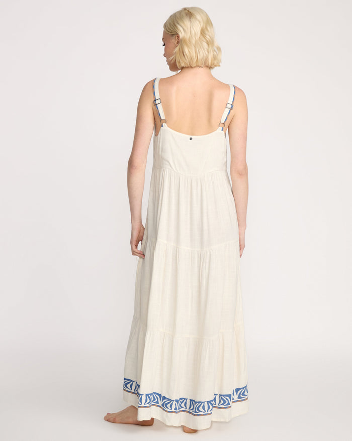 Women's Featured Artist Emma Rushton Maxi Dress-Vintage White-Volcom
