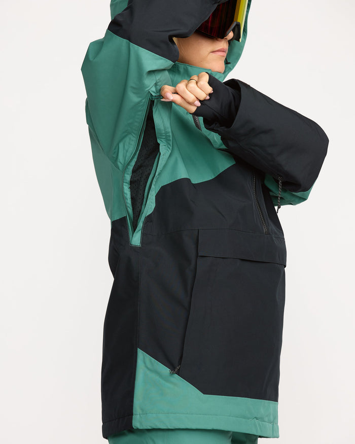 Women's Fern Ins Gore Pullover-Spruce Green-Volcom