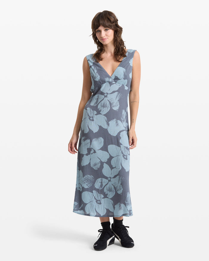 Women's Grumpy Sunshine Dress-Blue Sapphire-Volcom