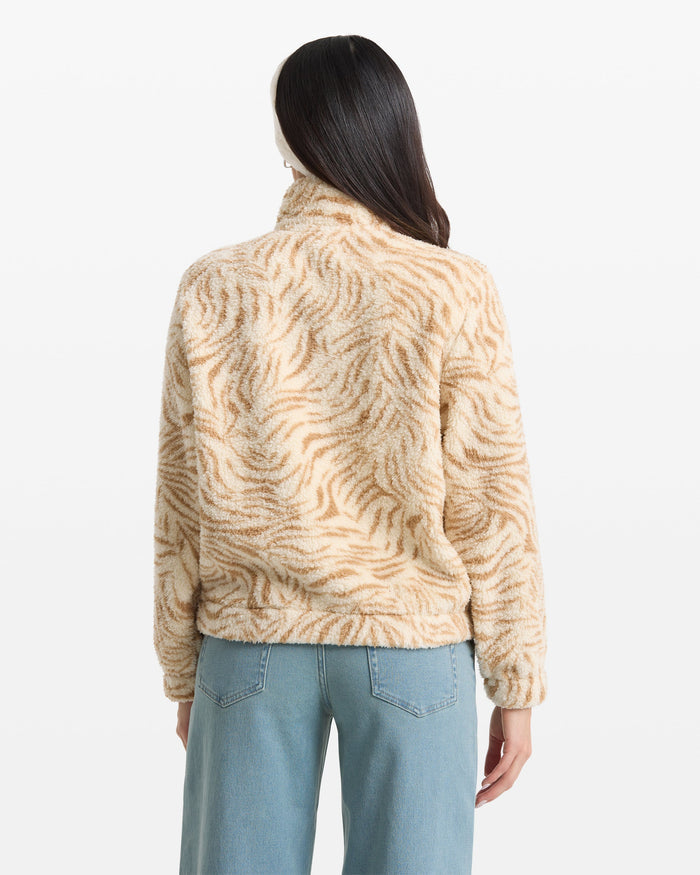 Women's Halfstone Zip Sweatshirt-Vintage White-Volcom