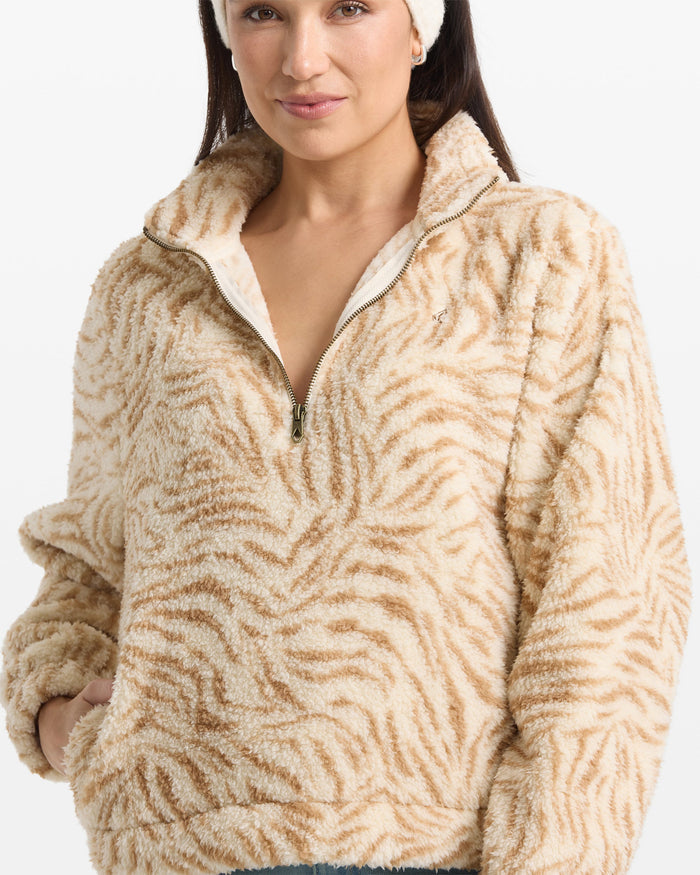 Women's Halfstone Zip Sweatshirt-Vintage White-Volcom