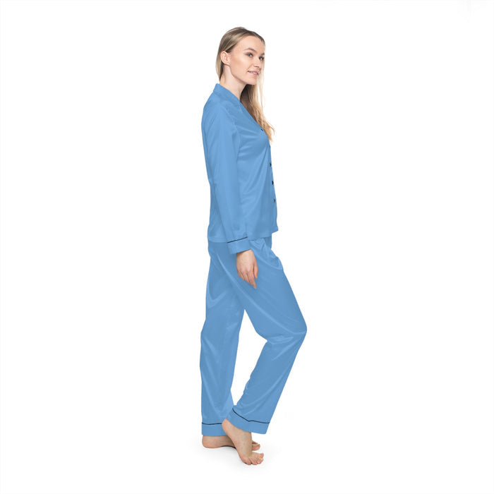 Women's Light Blue Satin Pajama Set — Luxurious Sleepwear - 314 Originals