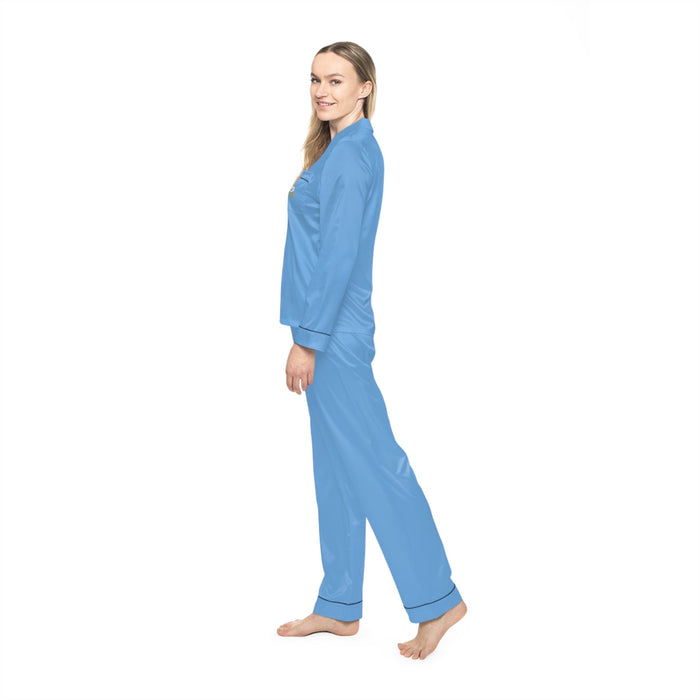 Women's Light Blue Satin Pajama Set — Luxurious Sleepwear - 314 Originals