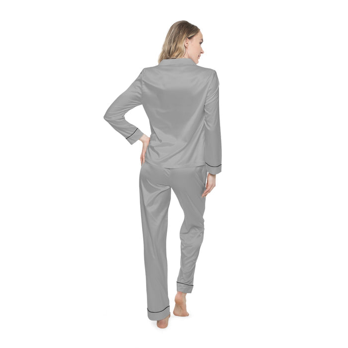 Women's Light Grey Satin Pajama Set — Luxurious Sleepwear - 314 Originals