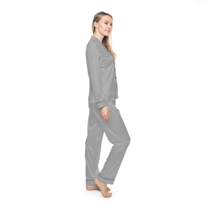 Women's Light Grey Satin Pajama Set — Luxurious Sleepwear - 314 Originals