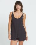 Women's Lil Tie Strap Romper-Vintage Black-Volcom