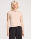 Women's Lived In Baby Tee-Khakiest-Volcom
