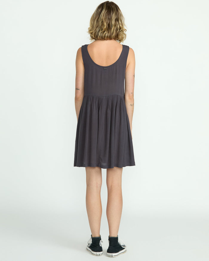 Women's Lived In Baddie Dress-Vintage Black-Volcom