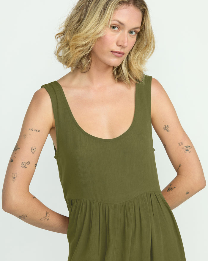 Women's Lived In Baddie Dress-Light Army-Volcom