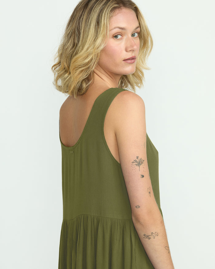 Women's Lived In Baddie Dress-Light Army-Volcom