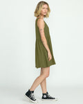 Women's Lived In Baddie Dress-Light Army-Volcom