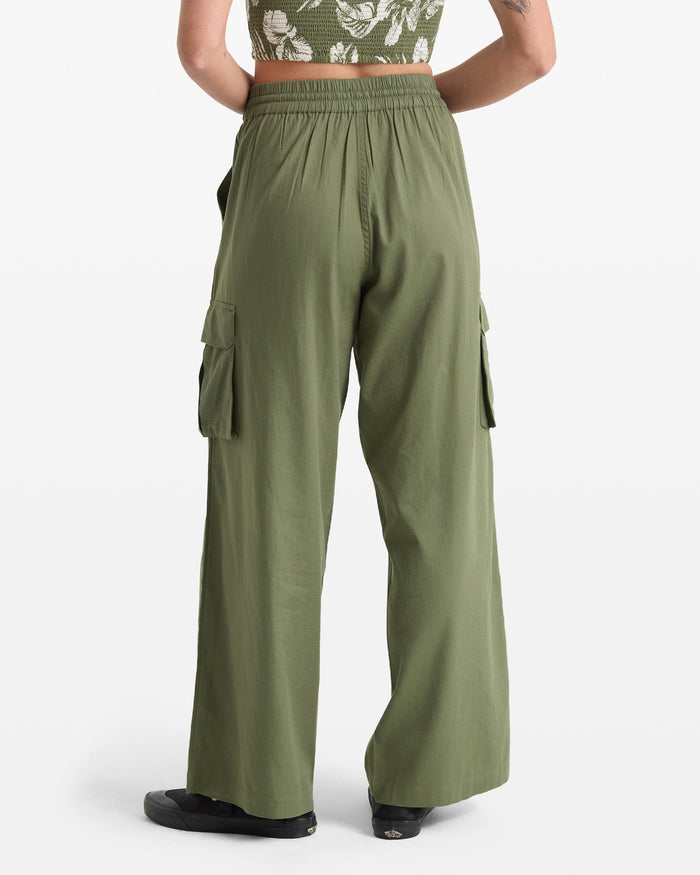 Women's Lived In Beach Pants-Moss Stone-Volcom