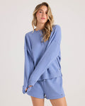 Women's Lived In Fleece Henley-Horizon Blue-Volcom