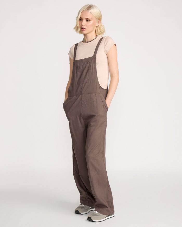 Women's Lived In Romper-Black Plum-Volcom