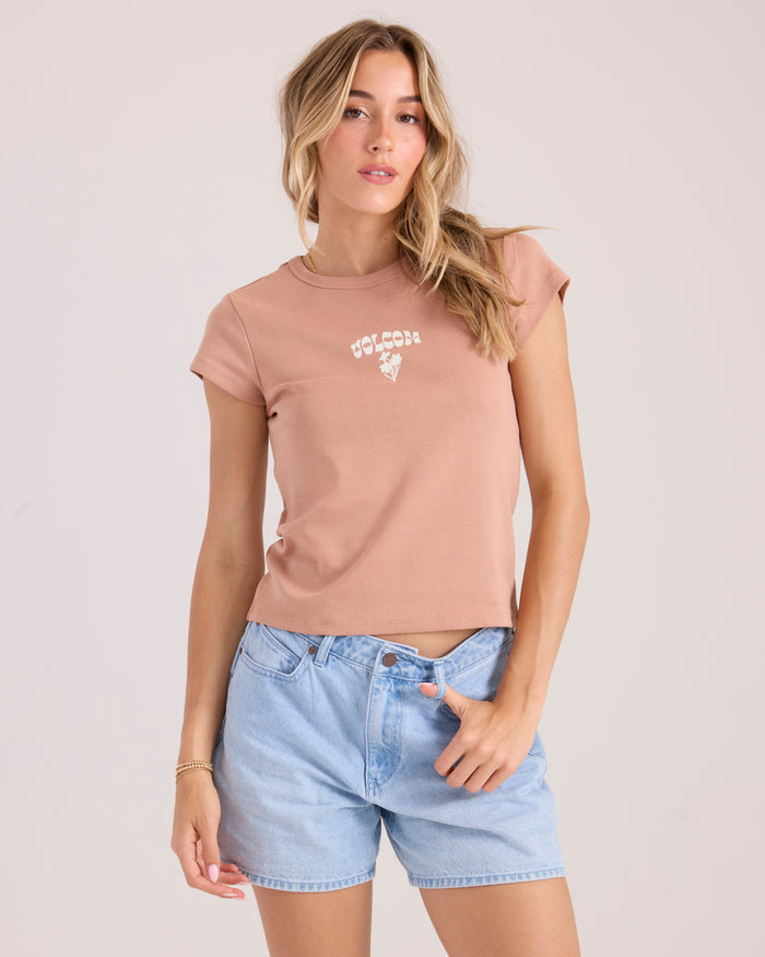 Women's Not Your Baby Tee-Earth-Volcom