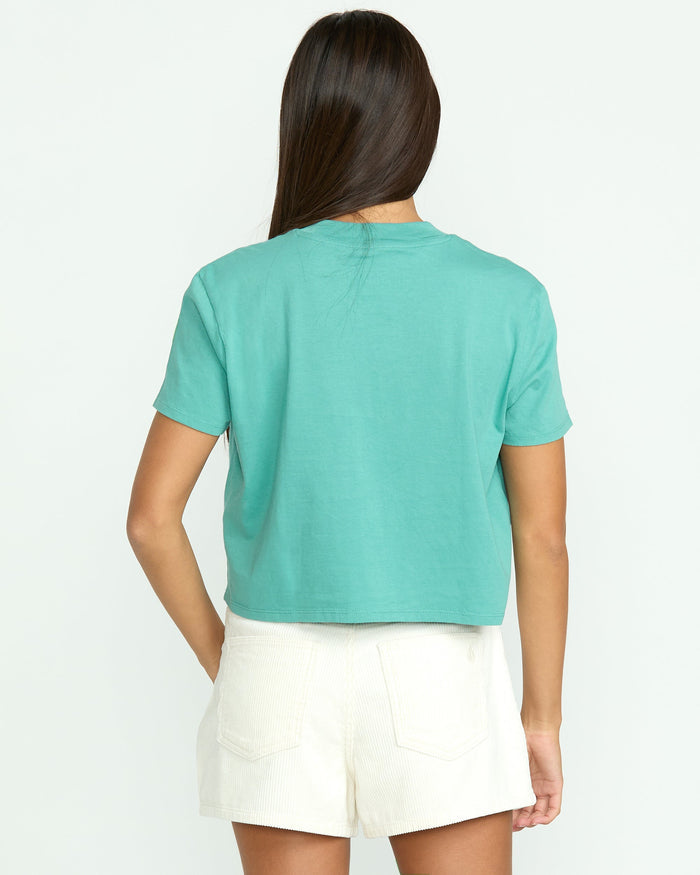 Women's Pocket Dial Tee-Stormy Blue-Volcom