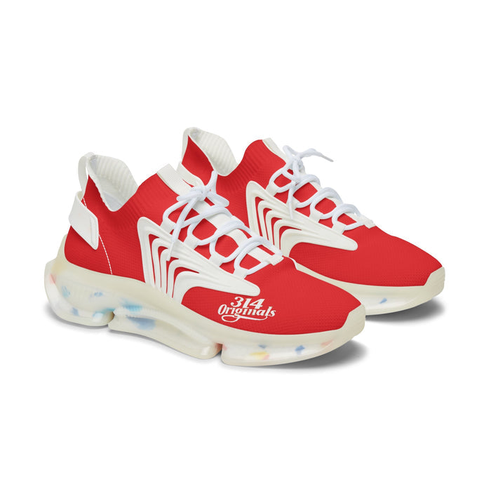Women's Red Mesh Sneakers — Lightweight Athletic Running Shoes with '314 Originals' Accent - 314 Originals