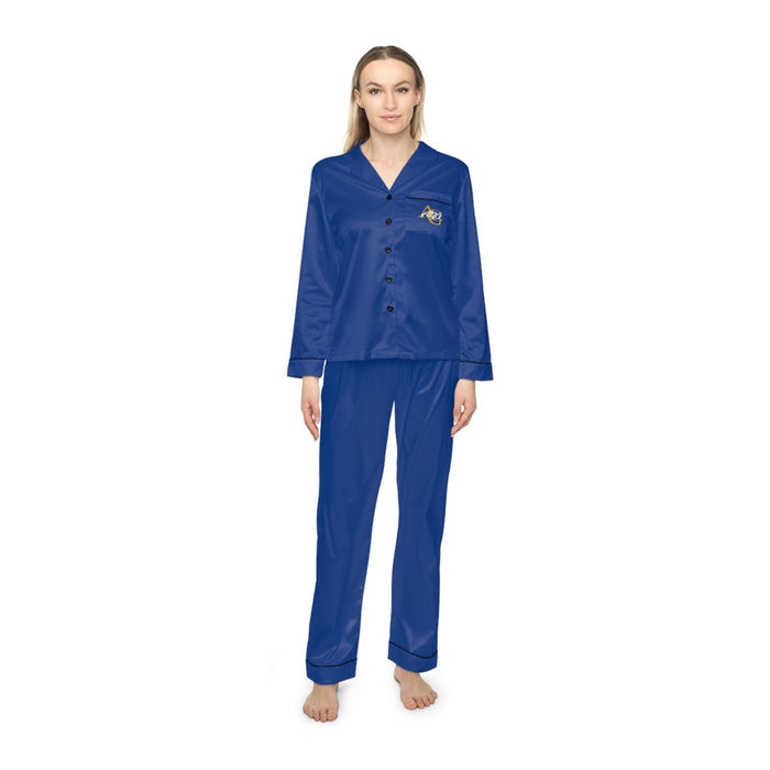 Women's Royal Blue Satin Pajama Set — Luxurious Sleepwear - 314 Originals