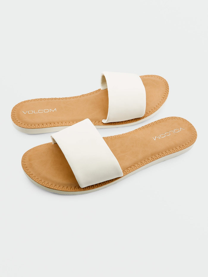 Women's Simple Slides-White-Volcom