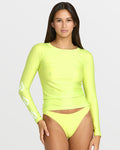 Women's Simply Core Long Sleeve Rashguard-Island Green-Volcom