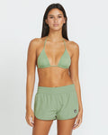 Women's Simply Solid Boardshorts-Grass Green-Volcom